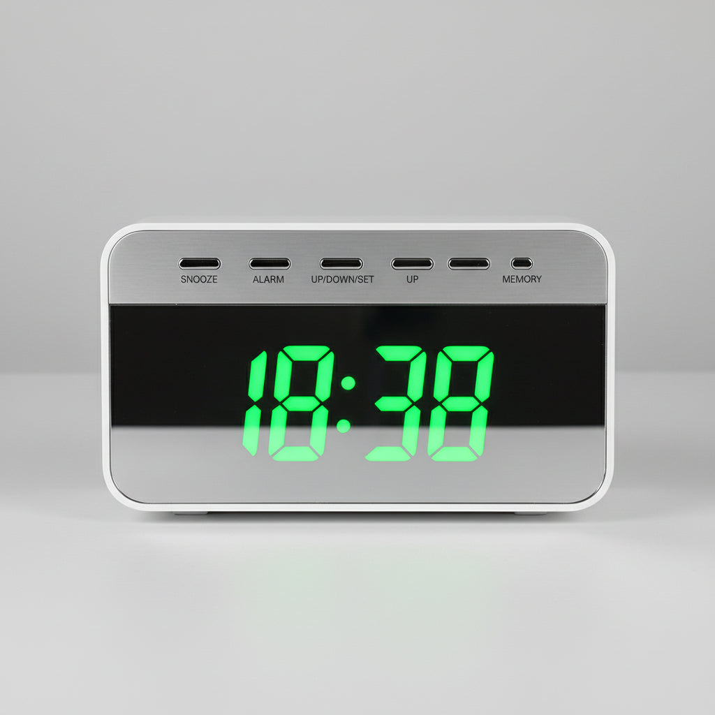 Digital LED multi-function mirror clock