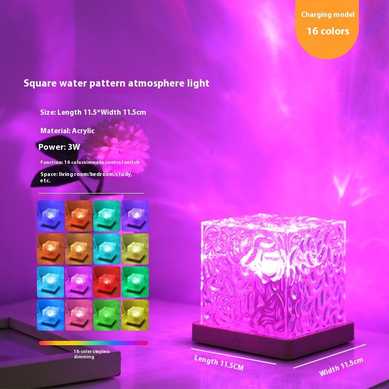The AuraWave™ Crystal Projector Lamp | 16 Color Aesthetic Room