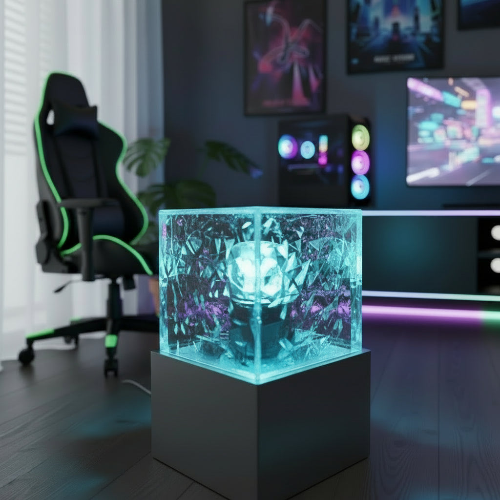 The AuraWave™ Crystal Projector Lamp | 16 Color Aesthetic Room